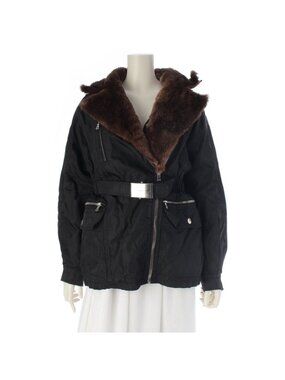 Prada Belt Logo Beaver Fur Jacket